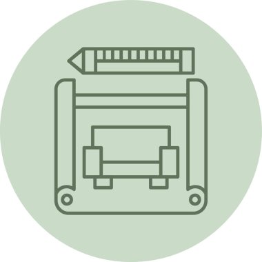 Interior Design green Circle. Vector Illustration For Web Use