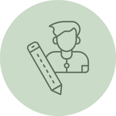 Content Writer green Circle. Vector Illustration For Web Use