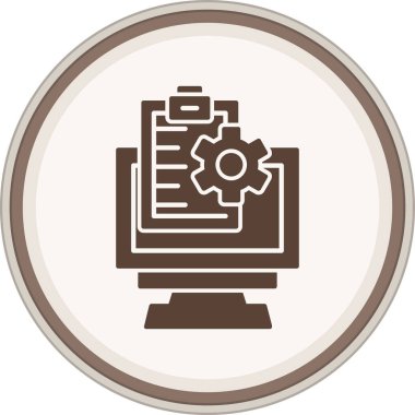 Web optimizasyon Glyph kahverengi çember. Web Kullanımı için Vektör İllüstrasyonu