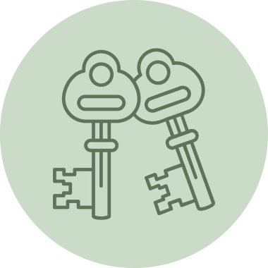 Anahtarlar yeşil daire. Web Kullanımı için Vektör İllüstrasyonu