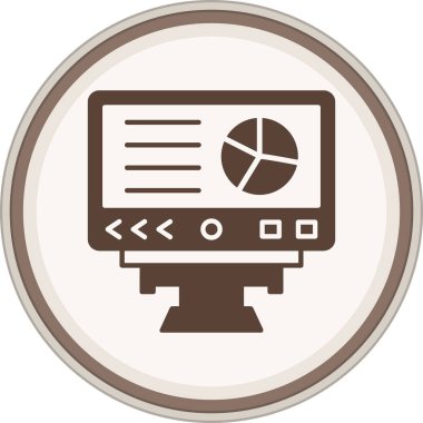 Data Analytics Glyph brown circle. Vector Illustration For Web Use