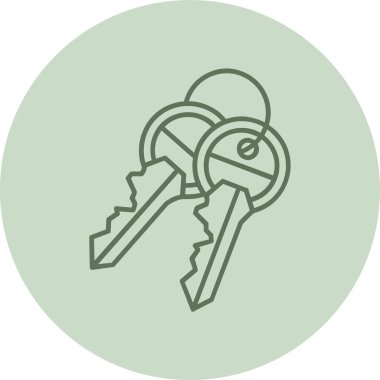 Anahtarlık Yeşil Çember. Web Kullanımı için Vektör İllüstrasyonu