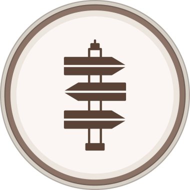 Haritalar ve Bayraklar Kahverengi Çember. Web Kullanımı için Vektör İllüstrasyonu