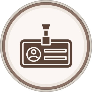 User Badge Glyph brown circle. Vector Illustration For Web Use