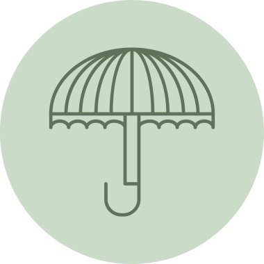 Şemsiye yeşili daire. Web Kullanımı için Vektör İllüstrasyonu