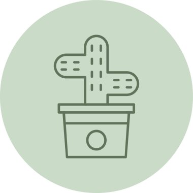 Kaktüs yeşili daire. Web Kullanımı için Vektör İllüstrasyonu