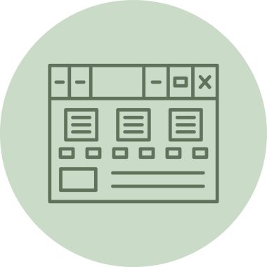 Tarayıcı yeşil daire. Web Kullanımı için Vektör İllüstrasyonu