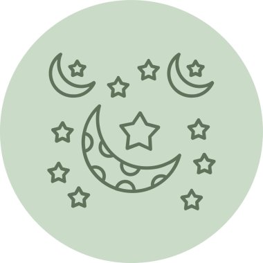 Ay yeşili halka. Web Kullanımı için Vektör İllüstrasyonu