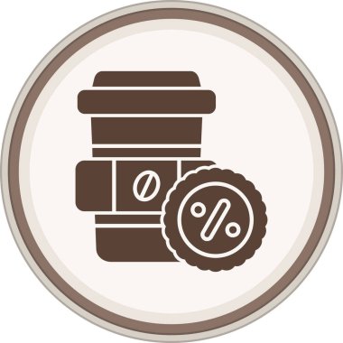 Coffee Glyph brown circle. Vector Illustration For Web Use