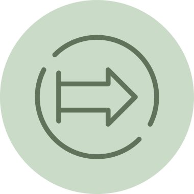 Arrow-from-left green Circle. Vector Illustration For Web Use
