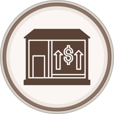 House Value Glyph kahverengi dairesi. Web Kullanımı için Vektör İllüstrasyonu