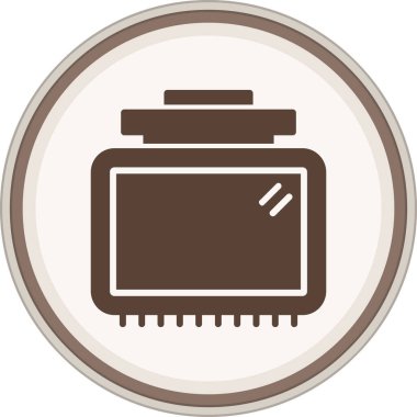 Glyph kahverengi daireyi çerçevele. Web Kullanımı için Vektör İllüstrasyonu