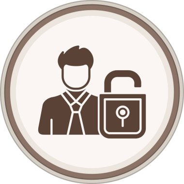 User Unlock Glyph brown circle. Vector Illustration For Web Use