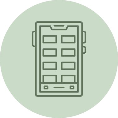 Akıllı telefon yeşil çember. Web Kullanımı için Vektör İllüstrasyonu