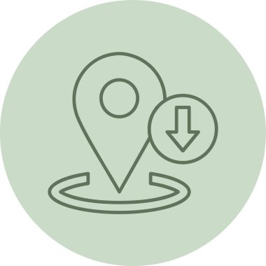 Konum yeşil daire. Web Kullanımı için Vektör İllüstrasyonu