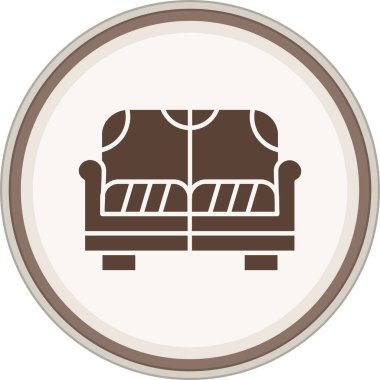 Sofa Glyph brown circle. Vector Illustration For Web Use