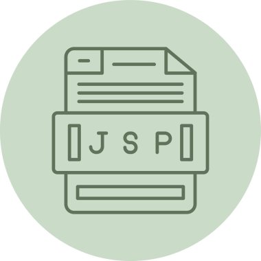 JSP yeşil dairesi. Web Kullanımı için Vektör İllüstrasyonu