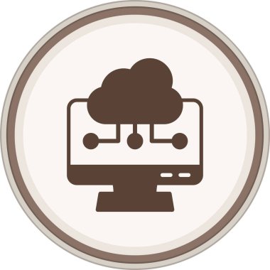 Cloud Computing Glyph brown circle. Vector Illustration For Web Use