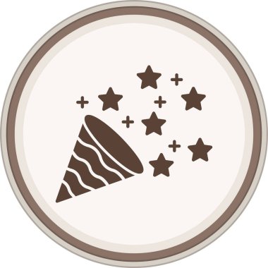 Konfeti Glyph kahverengi daire. Web Kullanımı için Vektör İllüstrasyonu