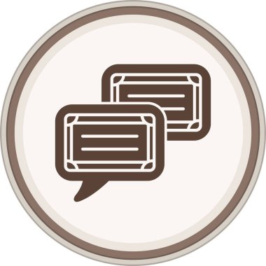 Chat Glyph kahverengi daire. Web Kullanımı için Vektör İllüstrasyonu