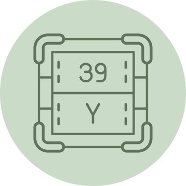 Yttrium yeşil çemberi. Web Kullanımı için Vektör İllüstrasyonu