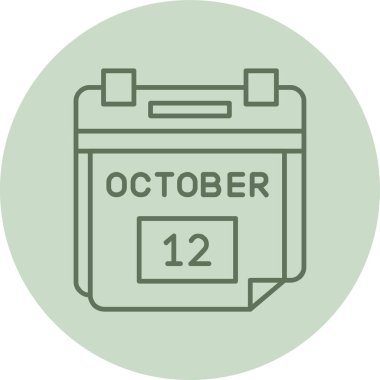 12 Ekim Buluşma Yeşil Çember. Web Kullanımı için Vektör İllüstrasyonu