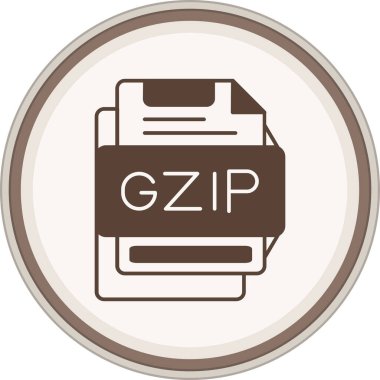 GZIP Glyph kahverengi çember. Web Kullanımı için Vektör İllüstrasyonu