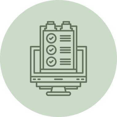 Yeşil Çember Kontrol Listesi. Web Kullanımı için Vektör İllüstrasyonu