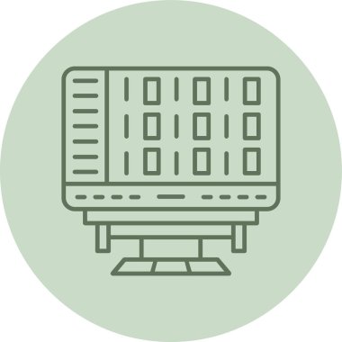 Web Coding green Circle. Vector Illustration For Web Use