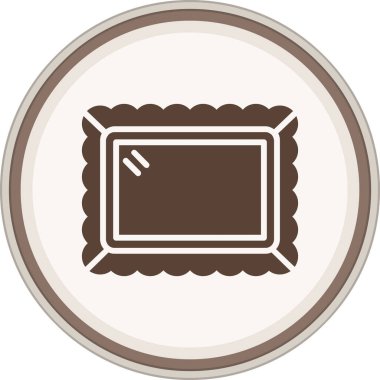 Glyph kahverengi daireyi çerçevele. Web Kullanımı için Vektör İllüstrasyonu