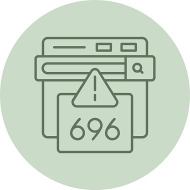 696 Hata Yeşil Çember. Web Kullanımı için Vektör İllüstrasyonu