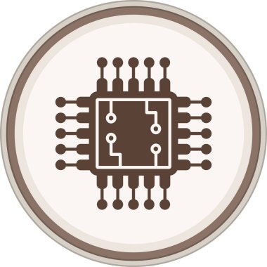 Chip Glyph brown circle. Vector Illustration For Web Use