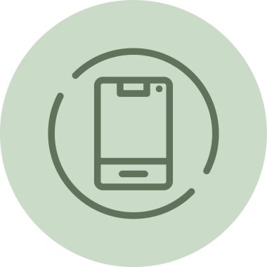 Telefon yeşil daire. Web Kullanımı için Vektör İllüstrasyonu