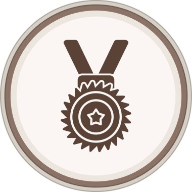 Madalyalı kahverengi çember. Web Kullanımı için Vektör İllüstrasyonu