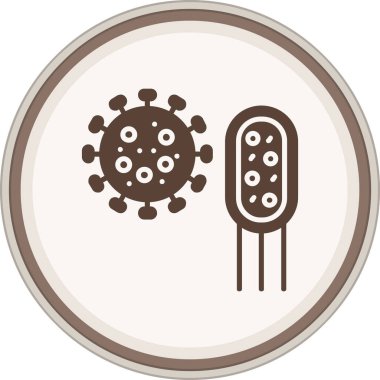 Bakteri kabartması kahverengi daire. Web Kullanımı için Vektör İllüstrasyonu