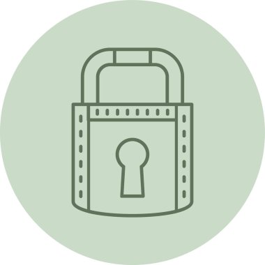 Yeşil Çember 'i kilitle. Web Kullanımı için Vektör İllüstrasyonu