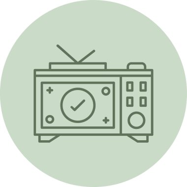 Televizyon Yeşil Çember. Web Kullanımı için Vektör İllüstrasyonu