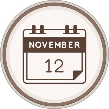 12 Kasım Kahverengi Çember. Web Kullanımı için Vektör İllüstrasyonu