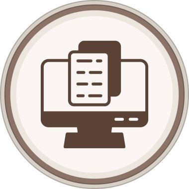 Documents Glyph brown circle. Vector Illustration For Web Use