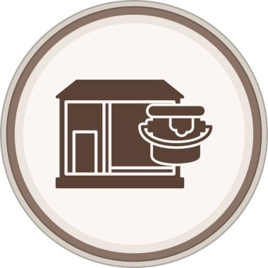 Painting Glyph brown circle. Vector Illustration For Web Use