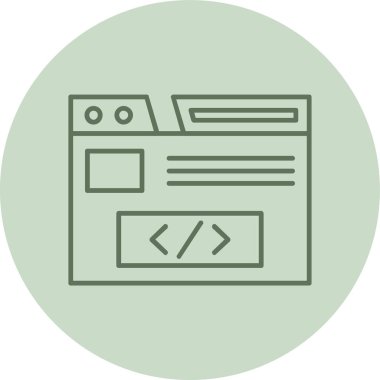 Tarayıcı yeşil daire. Web Kullanımı için Vektör İllüstrasyonu