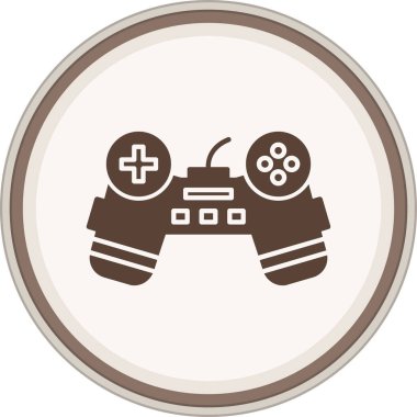 Joystick Glyph kahverengi daire. Web Kullanımı için Vektör İllüstrasyonu