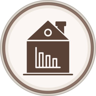 Graphs Glyph brown circle. Vector Illustration For Web Use