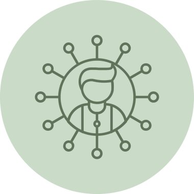 Toplum Yöneticisi Yeşil Çember. Web Kullanımı için Vektör İllüstrasyonu