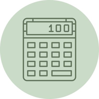 Hesap makinesi yeşil daire. Web Kullanımı için Vektör İllüstrasyonu