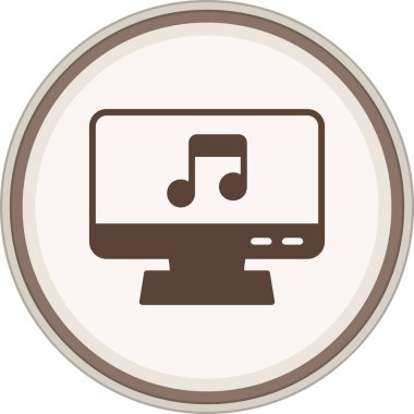 Müzik sembolü kahverengi daire. Web Kullanımı için Vektör İllüstrasyonu