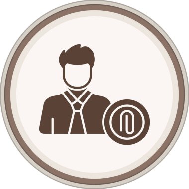 User PIn Glyph brown circle. Vector Illustration For Web Use