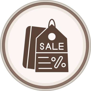 İndirimli Glyph kahverengi daire. Web Kullanımı için Vektör İllüstrasyonu