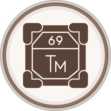 Thulium Glyph kahverengi çember. Web Kullanımı için Vektör İllüstrasyonu