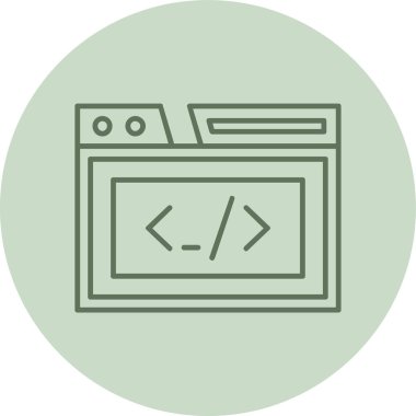 Coding green Circle. Vector Illustration For Web Use